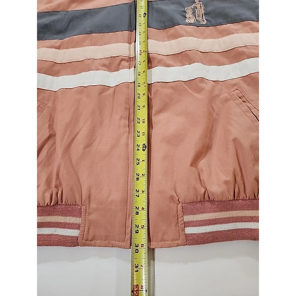 Vintage Gabicci Color Block‎ Bomber Jacket Retro Striped Casual Coat Lg